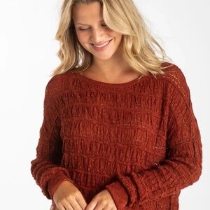 NATURAL LIFE Emily Rust Textured Crew top